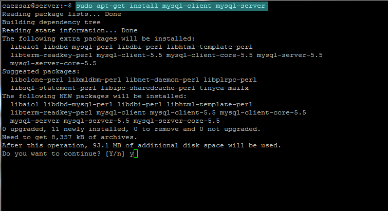 install mysql database