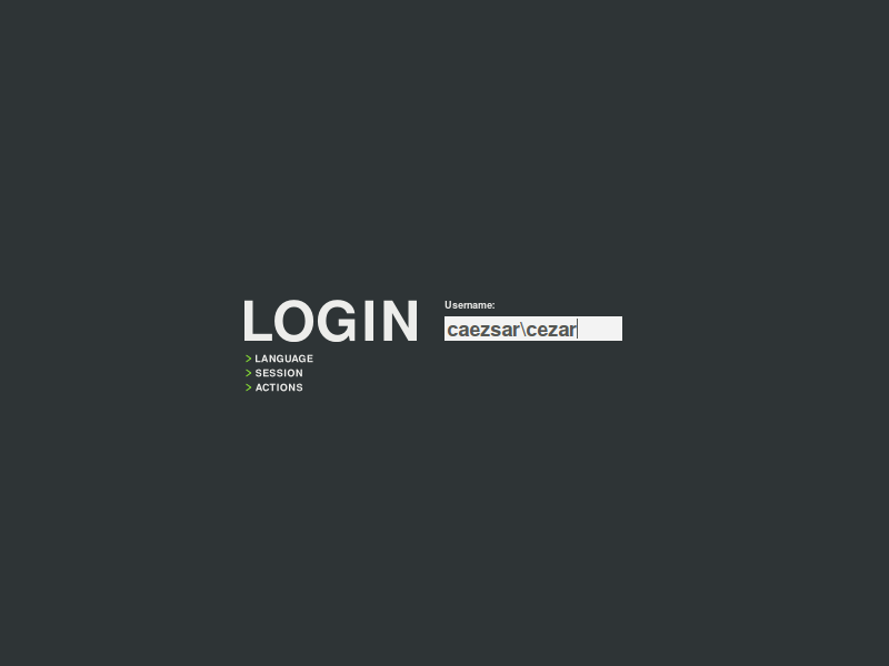 GDM login screen