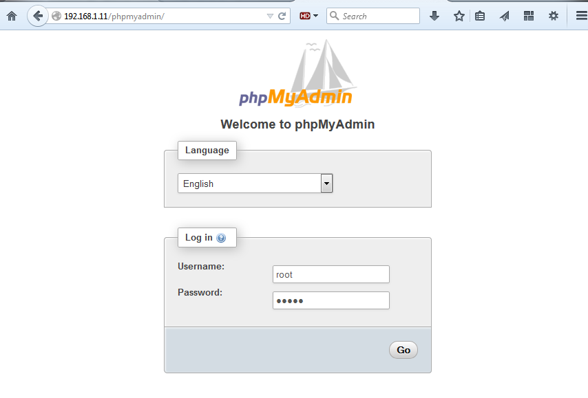 visit phpmyadmin web interface