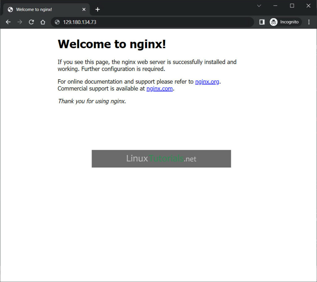 Nginx default page on Ubuntu sever 22.04